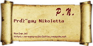Prágay Nikoletta névjegykártya